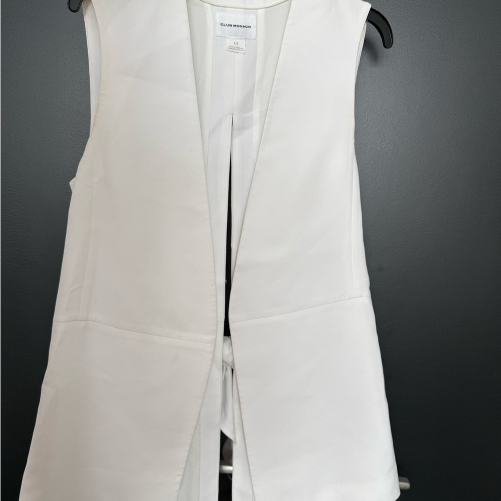 CLUB MONACO White Sleeveless Vest, Size S
